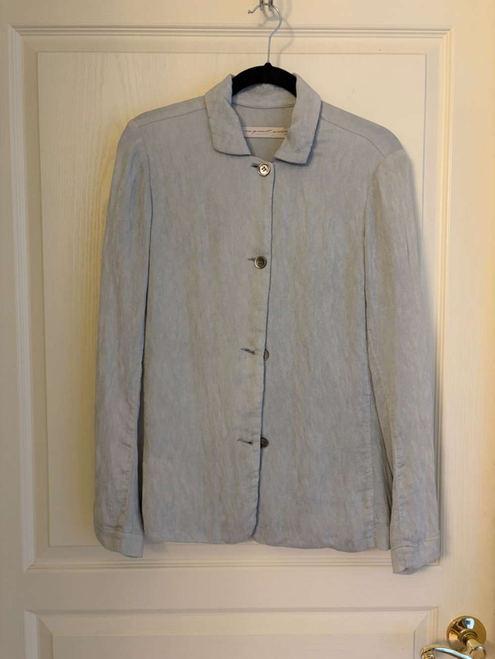 Light Blue Women's Button-Front Jacket